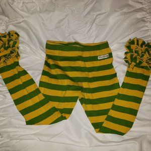 "First Down" Sew Sassy ruffle leggings, size 6